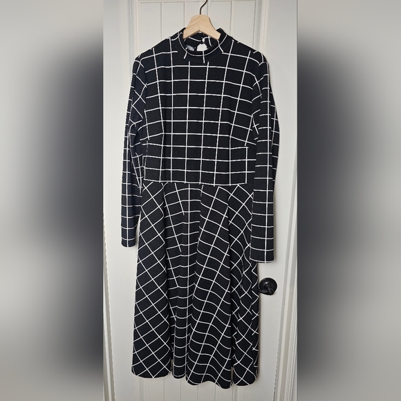 [Floerns] Women's Fit and Flare Plaid High Neck Long Sleeve Midi 《XXL》 - Picture 5 of 16